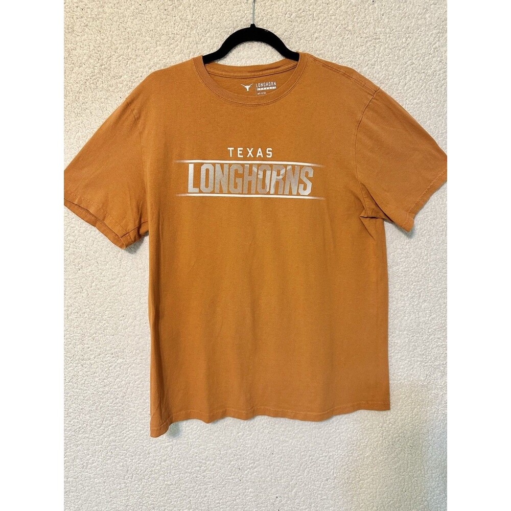 Texas Longhorns Hook 'Em Horns Sign Logo T Shirt‎ Adult Large Cotton Orange